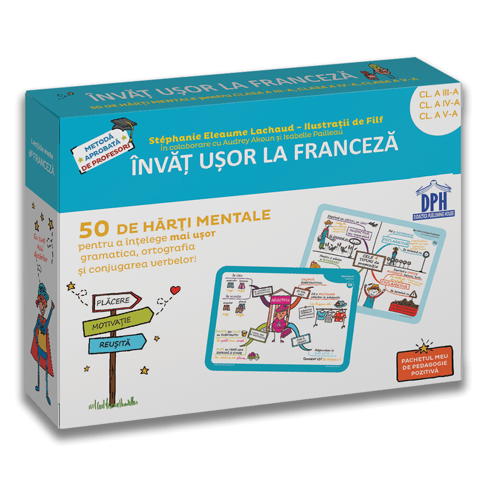 Învăț ușor la Franceză: 50 de hărți mentale - Volumul II - Cls. a III-a a IV-a a V-a